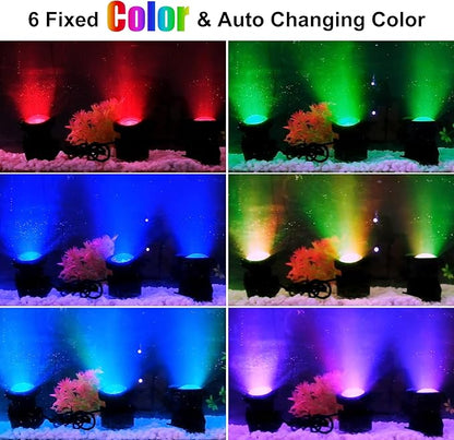 Solar Underwater Pond Lights, Super Bright RGB LED Submersible Pond Light Color Changing Spotlights IP68 Waterproof Fountain Lights for Fish Aquarium Tank Garden Yard Pool (3-in-1)