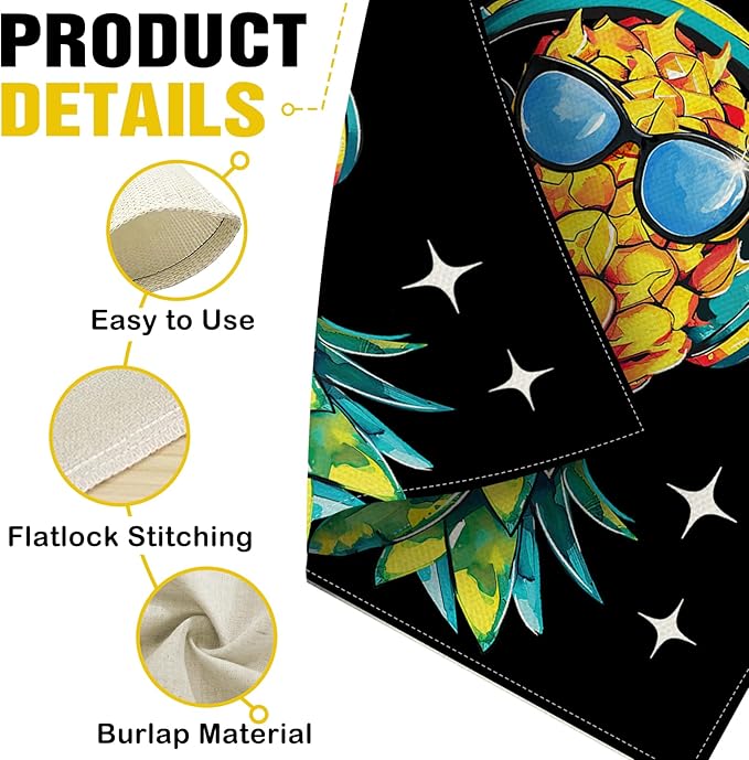 Dyrenson Upside Down Pineapple Decorative Garden Flag, Plays Well With Others Yard Outside Home Decoration, Funny Swinger Party Burlap Outdoor Small Decor Double Sided 12 x 18