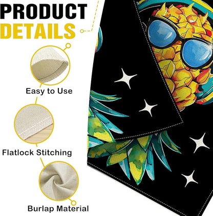 Dyrenson Upside Down Pineapple Decorative Garden Flag, Plays Well With Others Yard Outside Home Decoration, Funny Swinger Party Burlap Outdoor Small Decor Double Sided 12 x 18