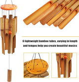 MUMTOP Bamboo Wind Chimes, Outdoor Wooden Wind Chime with Amazing Deep Tone for Garden, Patio, Home or Outdoor Decor