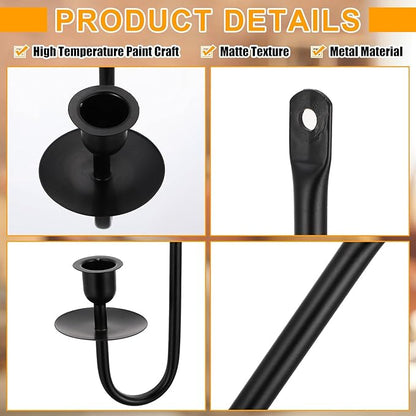 Tessco for you Metal Wall Mount Candle Sconces with 9.6" LED Flameless Taper Candles and Remote Timer 16.5" Wall Hanging Sconces Set for Living Room Fireplace Hallway Stairway(Black,4 Set)