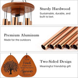Gifts for Best Friend Women Men, 32" Friendship Wind Chimes with Gift Box & Card, Sentimental BFF Birthday Gift for Friends, Graduation Farewell Moving Away Present, Outdoor & Indoor Home Decor