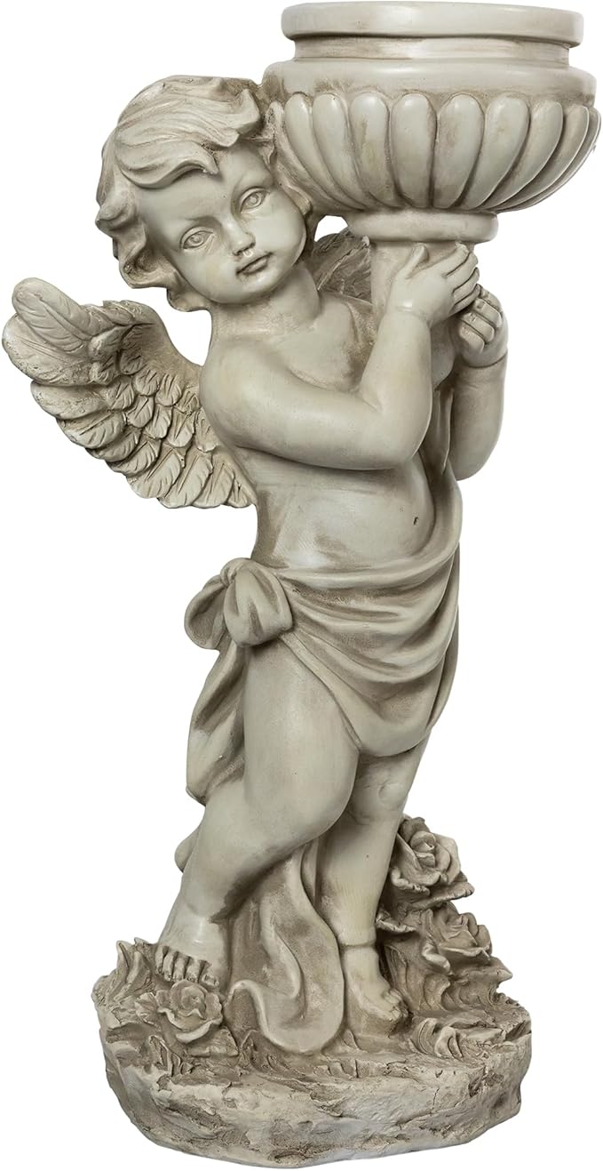 Northlight 17.5" Cherub Angel Bird Bath Outdoor Garden Statue