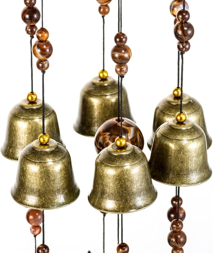 Bwinka QUTE Birds Wind Chime 12 Pieces Bronze Bells Wind Chimes for Garden, Yard, Patio and Home Decor with Hook