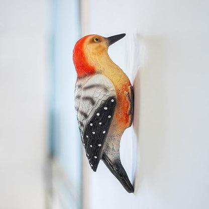 Outdoor Resin Bird Statue, Hanging Tropical Bird, red-Bellied Woodpecker Sculpture Perfect Patio Decor, Outdoor, Patio, Lawn, Tree Trunk, Porch Decor