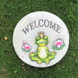 Etlegor Garden Décor Stepping Stones, Fun Animal Print Outdoor Pathway Décor Step Stones, All-Weather Lawn Pathway/Flower Beds/Courtyard Pavers(Frog-A)