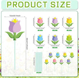 Cinrobiye 12Pcs Spring Floral Flower Planter Stakes Tulip Daisy Pot Signs 5.9Inches Colorful Floral Garden Stake Outdoor Lawn for Spring Party Patio Yard Outside Greetings Home Farmhouse Decor