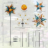 VEWOGARDEN Garden Solar Wind Spinner, Sun Outdoor Metal Wind Sculpture Yard Art Decor for Patio, Lawn & Garden