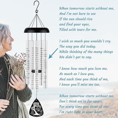 Fabuday Memorial Gifts Wind Chimes - Sympathy Gift for Loss of Mom, Windchimes in Memory of a Loved One for Bereavement Condolence Grief Funeral Condolences Remembrance Grieving, Cardinal Family Tree