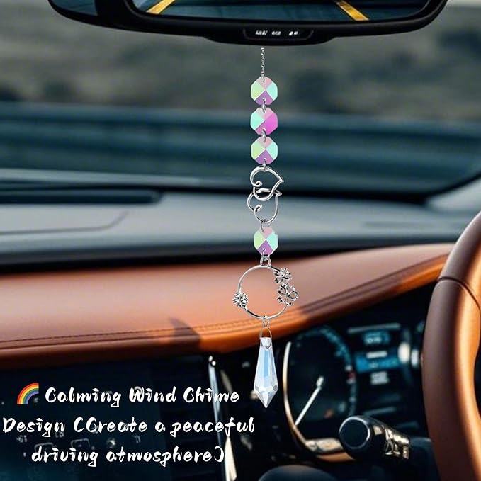 Colorful Crystal Car Mirror Hanging Accessories | Rear View Mirror Pendant | Boho Car Charm & Decor | Gifts for Women