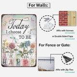 YOYI ART Metal Flowers Dragonfly Wall Decor Sign - Today I Choose to Be Happy, Vintage Tin Signs for Home, Bedroom, Kithcen, Garden, Patio and Yard Wall Art Accessories, Gifts for Women, 8 x 12 inch