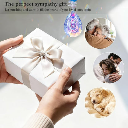 Dog Memorial Gifts for Loss of Dogs Crystal Suncatcher, Pet Memorial Gifts for Dogs, Loss of Dog Sympathy Gift, Bereavement Gift, Hanging Crystals Ornament for Window Rainbow Maker Home Decor