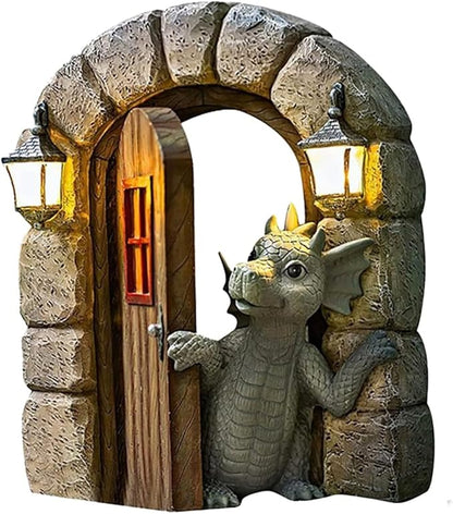 YWHWXB Garden Dragon Resin Sculpture,Lovely Outdoor Sculpture Ornaments,Garden Dragon Decor Statue for Home Patio Courtyard Lawn Decoration
