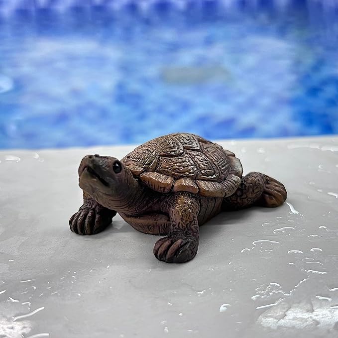 Realistic Tortoise Resin Figurine, Decorative Ornament for Garden, Pond, Patio, Courtyard, Planter and Mini Landscape, Suitable for Indoor and Outdoor Display