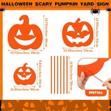 3 Pack Halloween Decorations Outdoor Metal Halloween Garden Stakes Metal Ghost Pumpkins Black Cat Yard Signs Decor for Outside Garden Lawn Porch Patio Party Decorations(Pumpkin Style)