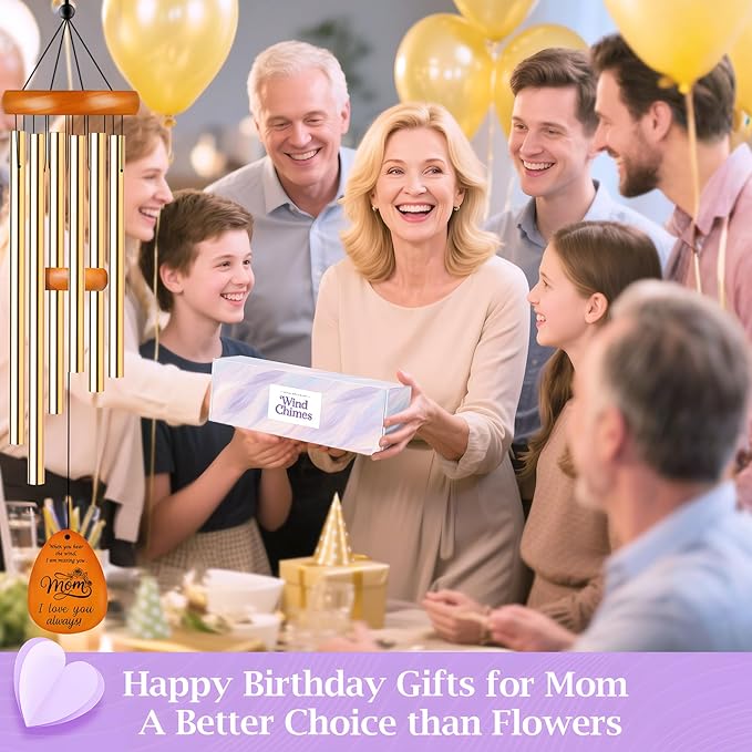 Gifts for Mom, Moms Wind Chimes, Best Gift for Mom Birthday Gifts from Daughter Son, Love Reminder Gifts for Mother