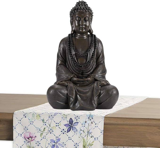Goodeco 11.4" Meditating Buddha Statue Home Decor - Meditation Gifts for Room/Garden/Patio/Deck/Porch Yard Art Decoration, Zen Decor Buda Statue