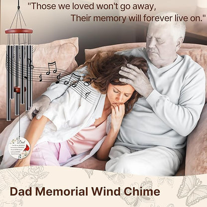 BeauGift Memorial Gifts for Loss of Dad, 32" Ceramic Wind Chimes for Loss of Father Sympathy Gift, Bereavement Remembrance Funeral Gifts for Loss of Father, in Memory of Dad Papa Loved One