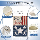 Hzppyz God Bless America Memorial Day 4th of July Patriotic House Flag, Veterans Day Stars Stripes Vintage Decorative Garden Yard Outdoor Large Decor, American USA Home Outside Decoration 28 x 40