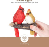 Bits and Pieces - 'Pair of Cardinals' Tree Hugger - Yard Decorations - Whimsical Tree Birds Sculpture - Garden Decoration - Garden Peeker Yard Art