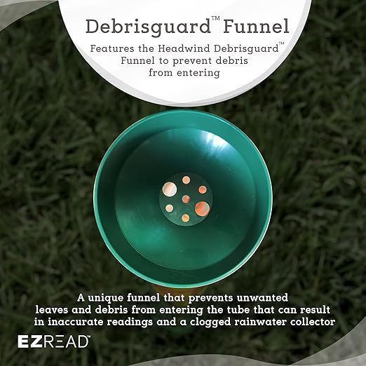 Headwind EZRead 26” Giant Professional Outdoor rain Gauge, USA Made Heavy Duty All Weather Freeze Proof mountable with Float, Hunter Green (820-0019)