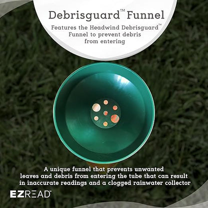 Headwind EZRead 26” Giant Professional Outdoor rain Gauge, USA Made Heavy Duty All Weather Freeze Proof mountable with Float, Hunter Green (820-0019)