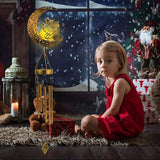 Fairy Moon Solar Light Wind Chimes for Outside for Women Mother Grandma Wife Birthday Gift Crackle Glass Ball Windchimes Gardening Gifts for Outdoor Patio Decor Yard Porch Decorations