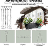 Black Chain for Hanging Plants, 6 PCS Small Chain for Hanging Basket, 24.5IN Hanging Chains with Hooks, Adjustable Plant Chain, Decorative Metal Hanging Basket Chain for Planter, Bird Feeder, Sign