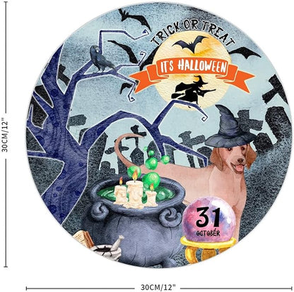 Retro Metal Sign 12"x12",Happy Halloween Scary Night Grave Witch Bats Trick Or Treat Dog Aluminum Tin Metal Sign for Home Living Room Bedroom Garden Farm Patio Decor Wall Art Poster