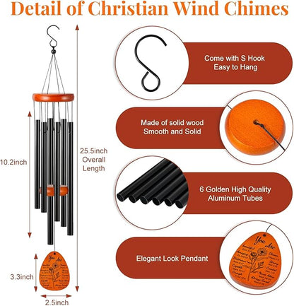 Christian Gifts - Inspirational Religious Gifts for Women, Spiritual Birthday Gift for Women, Christian Bible Verse Wind Chimes
