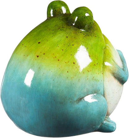 New Creative Evergreen Garden Portly Frog Ceramic Outdoor Figurine