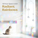 Crystal Suncatcher Rainbow Maker for Windows, Hanging Prism Sun Catcher Creates Stunning Colorful Rainbows, Perfect Home Garden Patio Indoor Outdoor Decor, Gifts for Mom Women