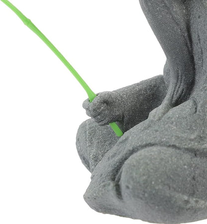 HOMSFOU Mini Fisherman Figurine Miniature Resin Fisherman Bonsai Statue Chinese Sitting Fishing Ornament for Fish Tank Fairy Garden Micro Landscape Sand Fairy
