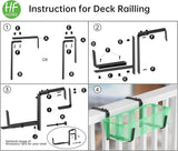 HFHOME 6PCS Adjustable Planter Box Brackets, Brackets for Window Boxes Planters Hanging Flower Box Holders, Wall Mount Holder for Windowsills, Garden, Fences, and Balcony - Black (Patent Registered)