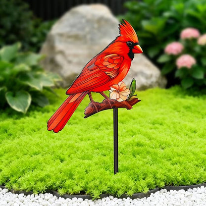 Decorative Garden Stakes with Cardinal Design Metal Yard Decorations for Outside, Patio, Outdoor Decor, Garden, Lawn Ornaments Gifts for Women Mom and Grandma