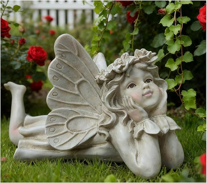 Garden Fairy Decor for Outside - Angel Holding Face Figurines, Lovely Fairy Statues Outdoor and Indoor, Ideal for Patio, Yard, Porch, and Lawn, Gift for Women