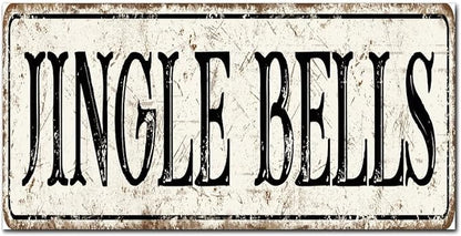 Madcolitote Personalized Jingle Bells Street Sign Vintage Jingle Bells Wood Signs Wall Art Rustic Wall Decorations for Living Room Home Decor for Home Man Cave Gate Garden Bars Cafes 6x12in