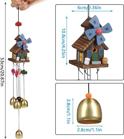 TIMESETL Wood Coper Wind Chime for Home Bedroom Balcony garden Etc.. for (Decorate Item)