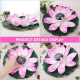 BESTonZON 2pcs Solar Floating Lotus Pond Lights, Outdoor Landscape LED Water Garden Decor with Color-Changing Gradient, Solar-Powered Waterproof Pool Lamps for Garden Pond