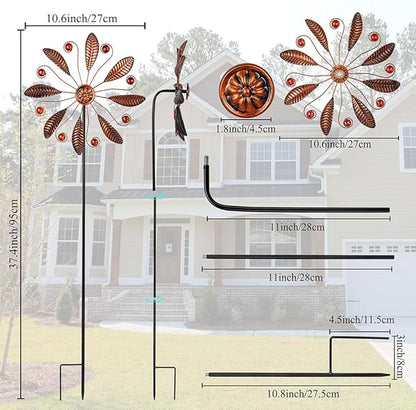 DREAMSOUL 10.6 Inch Small Wind Spinners Outdoor, Single Blade Wind Spinner Metal Pinwheels for Garden Lawn Decor