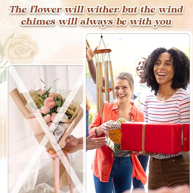 Best Friends Wind Chime, Friendship Birthday Gifts for Women, Besties Female BFF, Graduation, Long Distance, Going Away Gift for Best Friends Women - Bestfriend Forever Garden Decoration