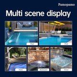 Pamopamo Pond Waterfall Spillway Stainless Steel Pool Fountain, APP Control LED Lighted Waterfalls Kit, Outdoor Water Flow Waterfalls Kit for Garden Patio Koi Pond Decoration-35.4"x7.8"x3.9"