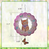 Metal Cat Wind Spinner,Metal Wind Spinners for Outdoor,3D Double Sided Hanging Decor for Indoor,Outdoor,Unique Gifts for Women