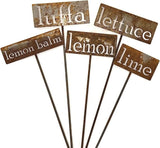 Classic Metal Garden Markers 19 Inches Tall (luffa, Naturally Rusted)