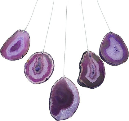 rockcloud Agate Slices Geode Wind Chime Home Garden Decoration Figurine