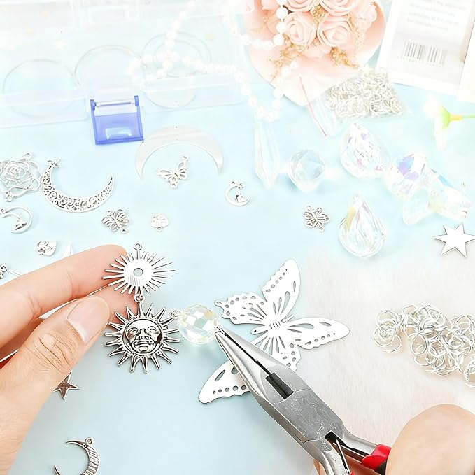 DIY Suncatcher Making Kits, 420 pcs Owl Set Crystal Sun Catchers Crafts with Hooks Chains Pendants Rainbow Maker for Window Hanging Prism Indoor Outdoor Garden Party Decor