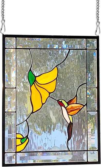 12 Pcs 20 Inch Stained Glass Window Hanging Chain - Silver 304 Stainless Steel, Window Art Decor, Patio Garden Outdoor Decorative Hanging Glass Panels Chains