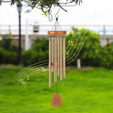 Aluminium Wind Chimes, 26" Wooden Sympathy Wind Chimes, Memorial Wind Chime for Loss of Loved One, Wind Tubes of Sympathy Gift, for Home Decor Outdoor Garden Patio(Golden)