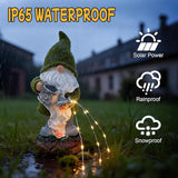 Solar Watering Gnomes Garden Statues Decor Waterproof Figurine Resin Sculpture Gift for Mom Grandma, Outdoor Decorations for Porch Patio Lawn Yard Home House Gardening Birthday Housewarming (Gnomes)
