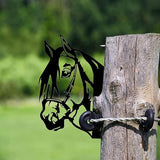 Farm Peeping Horse Metal Art Outdoor Decor Garden Fence Decoration, Farmhouse Backyard Hang Artwork Wall Decor, Outdoor Yard Patio Lawn Statue Gift for Loved Dad Grandpa (Horse)